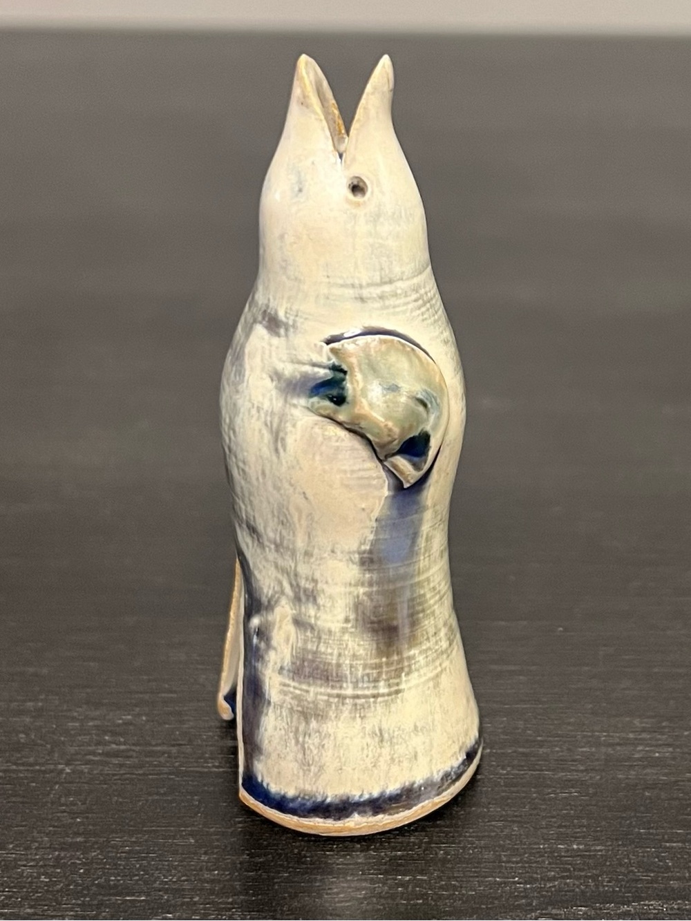 VTG Ceramic Pie Bird Pie Vent Funnel Folk Art Pottery Unique 3.75” Tribal